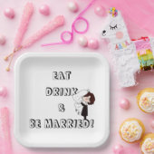 Wedding Bride and Groom Humor Pappteller (Party)