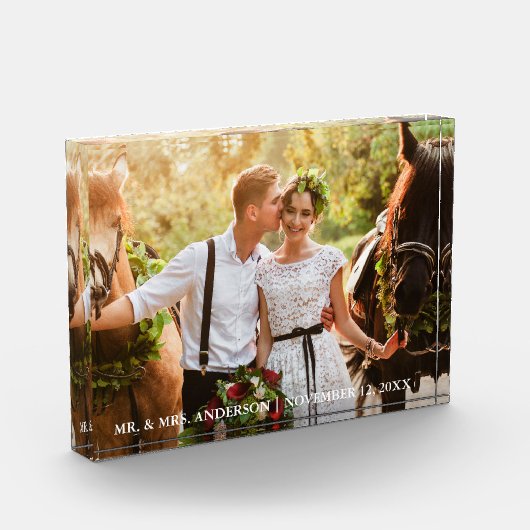 Wedding Bride and Groom Mr. und Mrs. Fotoblock (Links)