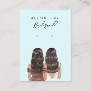 Wedding Bride Bridesmaid Earring Display Card Visitenkarte