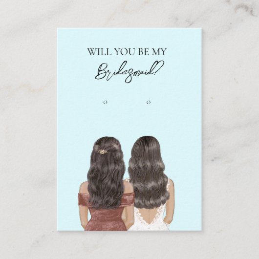 Wedding Bride Bridesmaid Earring Display Card Visitenkarte (Vorderseite)