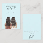 Wedding Bride Bridesmaid Earring Display Card Visitenkarte (Vorne/Hinten)