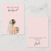 Wedding Bride Bridesmaid Earring Display Card Visitenkarte (Vorne/Hinten)