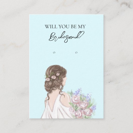 Wedding Bride Bridesmaid Earring Display Card Visitenkarte (Vorderseite)