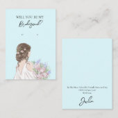 Wedding Bride Bridesmaid Earring Display Card Visitenkarte (Vorne/Hinten)