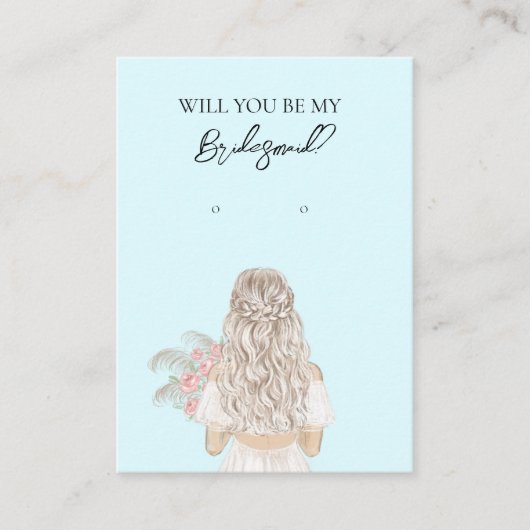 Wedding Bride Bridesmaid Earring Display Card Visitenkarte (Vorderseite)