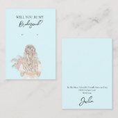 Wedding Bride Bridesmaid Earring Display Card Visitenkarte (Vorne/Hinten)