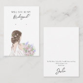 Wedding Bride Bridesmaid Earring Display Card Visitenkarte (Vorne/Hinten)