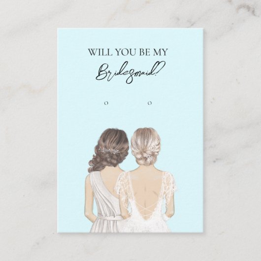 Wedding Bride Bridesmaid Earring Display Card Visitenkarte (Vorderseite)