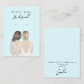 Wedding Bride Bridesmaid Earring Display Card Visitenkarte (Vorne/Hinten)
