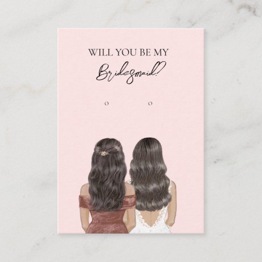 Wedding Bride Bridesmaid Earring Display Card Visitenkarte (Vorderseite)
