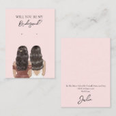 Wedding Bride Bridesmaid Earring Display Card Visitenkarte (Vorne/Hinten)