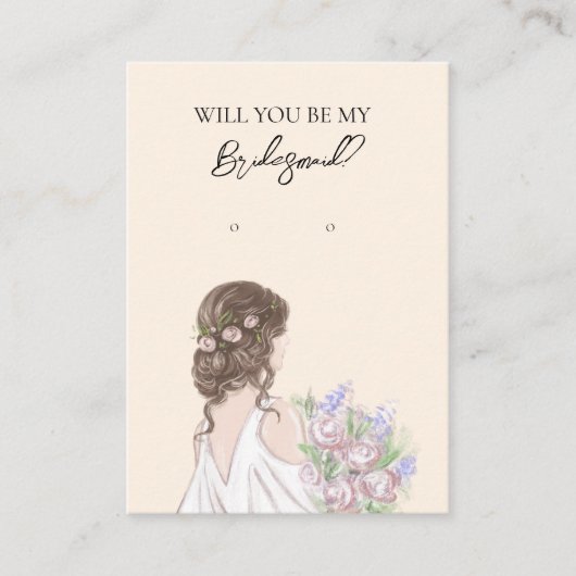 Wedding Bride Bridesmaid Earring Display Card Visitenkarte (Vorderseite)