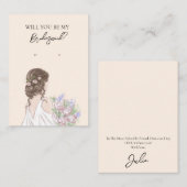 Wedding Bride Bridesmaid Earring Display Card Visitenkarte (Vorne/Hinten)