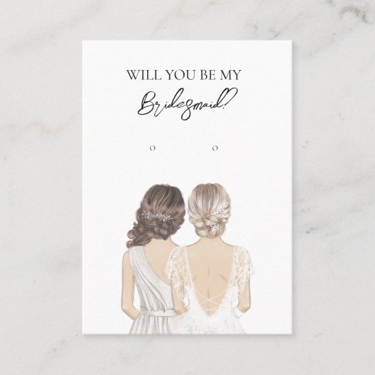 Wedding Bride Bridesmaid Earring Display Card Visitenkarte (Vorderseite)