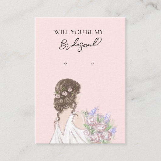 Wedding Bride Bridesmaid Earring Display Card Visitenkarte (Vorderseite)