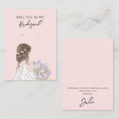 Wedding Bride Bridesmaid Earring Display Card Visitenkarte (Vorne/Hinten)