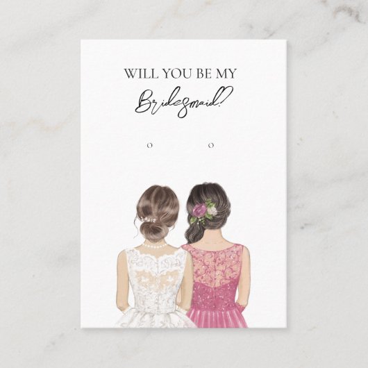 Wedding Bride Bridesmaid Earring Display Card Visitenkarte (Vorderseite)