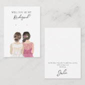 Wedding Bride Bridesmaid Earring Display Card Visitenkarte (Vorne/Hinten)