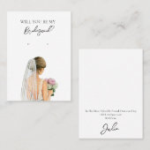 Wedding Bride Bridesmaid Earring Display Card Visitenkarte (Vorne/Hinten)