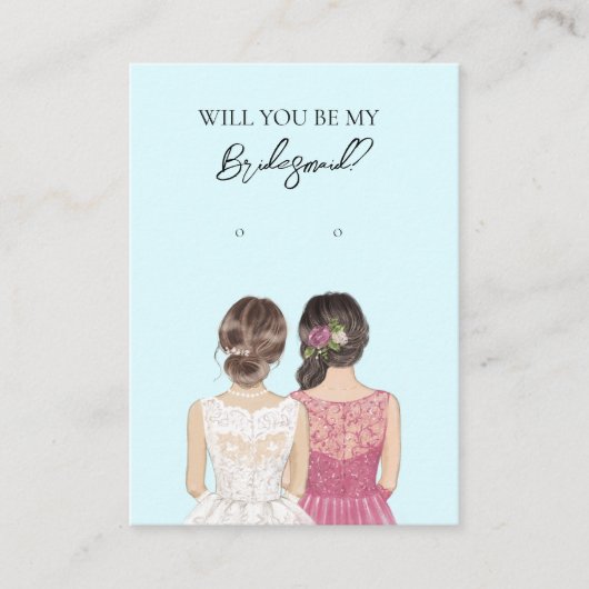 Wedding Bride Bridesmaid Earring Display Card Visitenkarte (Vorderseite)