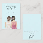 Wedding Bride Bridesmaid Earring Display Card Visitenkarte (Vorne/Hinten)