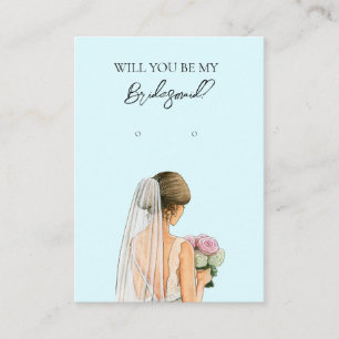 Wedding Bride Bridesmaid Earring Display Card Visitenkarte