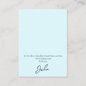 Wedding Bride Bridesmaid Earring Display Card Visitenkarte (Rückseite)