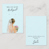 Wedding Bride Bridesmaid Earring Display Card Visitenkarte (Vorne/Hinten)