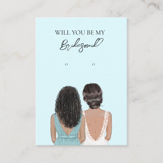 Wedding Bride Bridesmaid Earring Display Card Visitenkarte (Vorderseite)