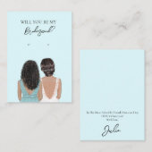 Wedding Bride Bridesmaid Earring Display Card Visitenkarte (Vorne/Hinten)