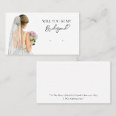 Wedding Bride Bridesmaid Earring Display Card Visitenkarte (Vorne/Hinten)