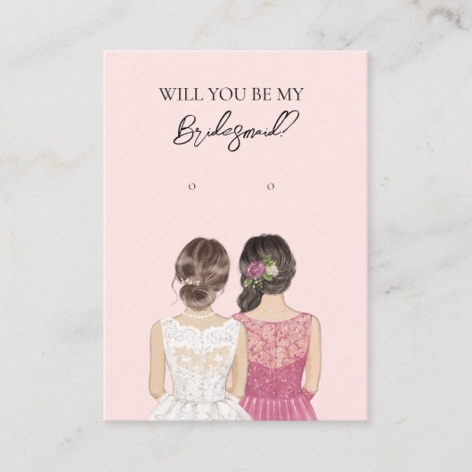 Wedding Bride Bridesmaid Earring Display Card Visitenkarte (Vorderseite)