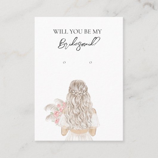 Wedding Bride Bridesmaid Earring Display Card Visitenkarte (Vorderseite)