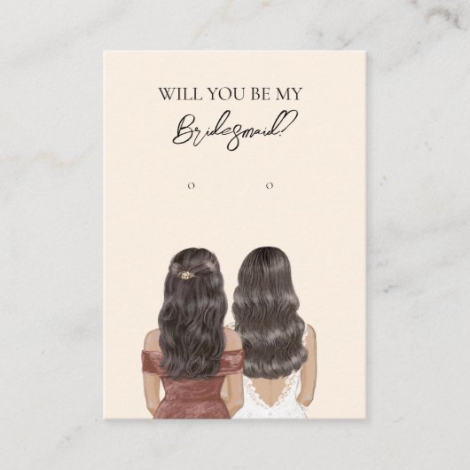 Wedding Bride Bridesmaid Earring Display Card Visitenkarte (Vorderseite)