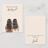 Wedding Bride Bridesmaid Earring Display Card Visitenkarte (Vorne/Hinten)