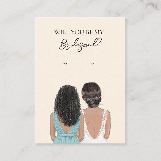 Wedding Bride Bridesmaid Earring Display Card Visitenkarte (Vorderseite)