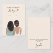 Wedding Bride Bridesmaid Earring Display Card Visitenkarte (Vorne/Hinten)