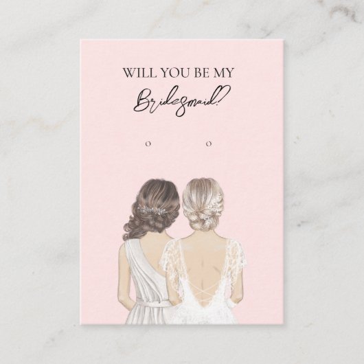 Wedding Bride Bridesmaid Earring Display Card Visitenkarte (Vorderseite)