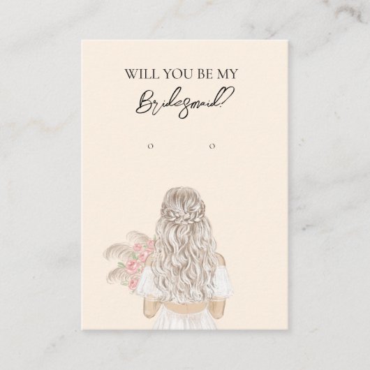 Wedding Bride Bridesmaid Earring Display Card Visitenkarte (Vorderseite)