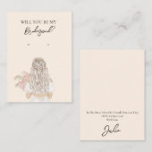 Wedding Bride Bridesmaid Earring Display Card Visitenkarte (Vorne/Hinten)