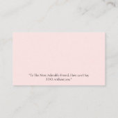 Wedding Bride Bridesmaid Earring Display Card Visitenkarte (Rückseite)