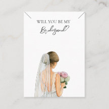 Wedding Bride Bridesmaid Necklace Display Card