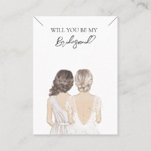 Wedding Bride Bridesmaid Necklace Display Card Visitenkarte