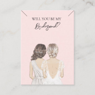 Wedding Bride Bridesmaid Necklace Display Card Visitenkarte