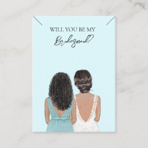 Wedding Bride Bridesmaid Necklace Display Card Visitenkarte