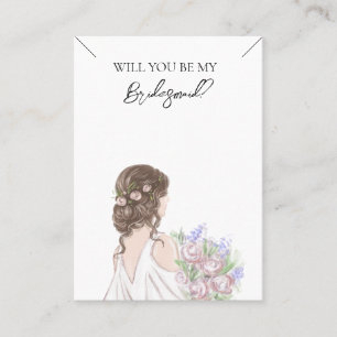 Wedding Bride Bridesmaid Necklace Display Card Visitenkarte
