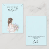 Wedding Bride Bridesmaid Necklace Display Card Visitenkarte (Vorne/Hinten)