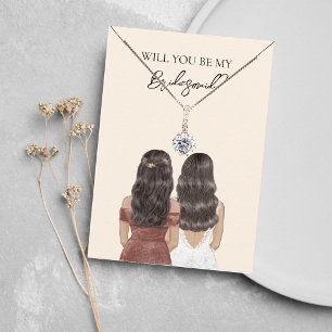 Wedding Bride Bridesmaid Necklace Display Card Visitenkarte