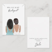 Wedding Bride Bridesmaid Necklace Display Card Visitenkarte (Vorne/Hinten)