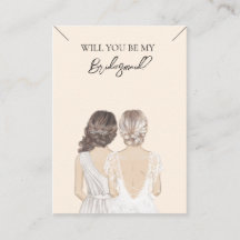 Wedding Bride Bridesmaid Necklace Display Card
